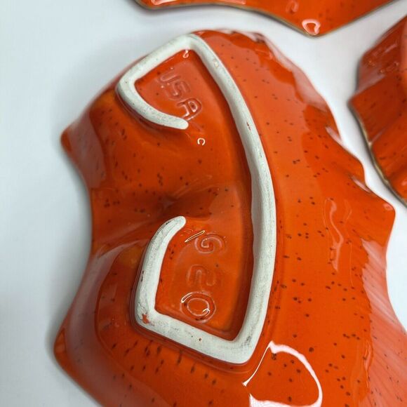 MCM Pottery Sectional Relish Tray REPLACEMENT Dishes‎ Orange Speckle G20 USA - Picture 9 of 12